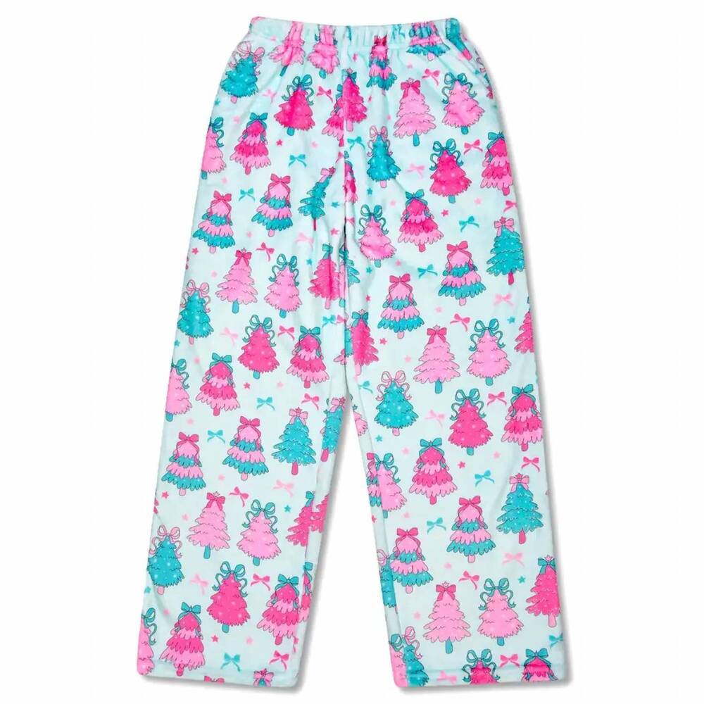 NEW ISCREAM girls' fancy trees plush pants in blue multi